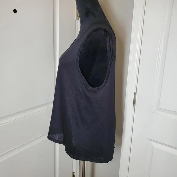 Victoria's Secret Black Women's Cropped Open Back Tank Top Size Large EUC - Picture 5 of 15